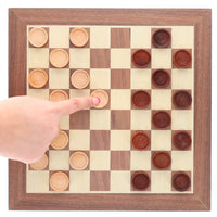 WE Games Wooden Checkers with Stackable Ridges