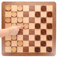 WE Games Wooden Checkers with Stackable Ridges