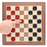 WE Games Wooden Checkers with Stackable Ridges