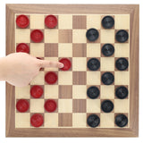 WE Games Wooden Checkers with Stackable Ridges