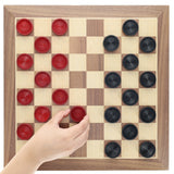 WE Games Wooden Checkers with Stackable Ridges