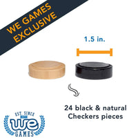 WE Games Wooden Checkers with Stackable Ridges