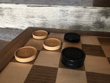 WE Games Wooden Checkers with Stackable Ridges