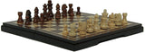 WE Games Magnetic Folding Chess & Checkers Set - Walnut Wood Finish - 8 inch for travel