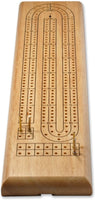 WE Games Classic Cribbage Set - Solid Wood Continuous 2 Track Board with Metal Pegs