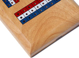 WE Games Classic Cribbage Set - Solid Wood TriColor Continuous 3 Track Board with Metal Pegs