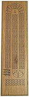 WE Games Classic Cribbage Set - Solid Wood Continuous 3 Track Board with Metal Pegs