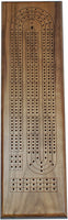 WE Games Classic Cribbage Set - Solid Wood Continuous 3 Track Board with Metal Pegs