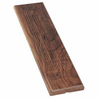 WE Games Classic Cribbage Set - Solid Wood Continuous 3 Track Board with Metal Pegs