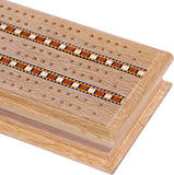 WE Games 3 Track Sprint Cabinet Cribbage Set with Metal Pegs & 2 Card Decks