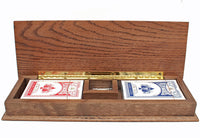 WE Games 3 Track Sprint Cabinet Cribbage Set with Metal Pegs & 2 Card Decks