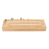 WE Games Cabinet Cribbage Set - Solid Wood Continuous 3 Track Board with Easy Grip Pegs, Cards and Storage Area