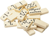 WE Games Double 6 Dominoes - Ivory with Black Vinyl Case