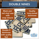 WE Games Double Nine Dominoes - Ivory Color Tiles, Club Size