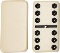 WE Games Double Six Dominoes with Spinners - Ivory Tiles, Club Size