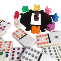 WE Games Mexican Train Dominoes - Double Twelve Dominoes - White Colored Tiles with Colored Pips - Thick Size