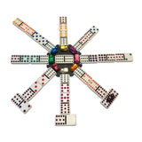WE Games Mexican Train Dominoes - Double Twelve Dominoes - White Colored Tiles with Colored Pips - Thick Size
