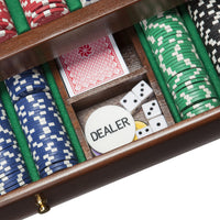 WE Games Solid Maple Wood 500 Chip Poker Set in Beautifully Crafted Wood Case Made in USA