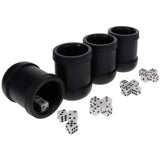 WE Games Dice Cup Set - 4 Professional Grade Plastic with 20 Dice and Instructions for Liar's Dice Plus 10 Different Games
