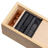 WE Games Wood Block Stacking Party Game That Tumbles Down when you play - Includes 12 in. Wooden Box and die