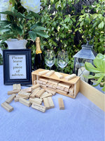 WE Games Wood Block Stacking Party Game That Tumbles Down when you play - Includes 12 in. Wooden Box and die