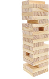 WE Games Wood Block Stacking Party Game That Tumbles Down when you play - Includes 12 in. Wooden Box and die