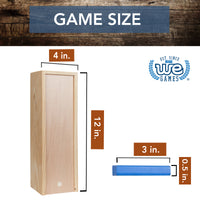 WE Games Wood Block Stacking Party Game That Tumbles Down when you play - Includes 12 in. Wooden Box and die