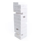 WE Games White Wooden Blocks Stacking Tower Game with White Wooden Box, 12 in.