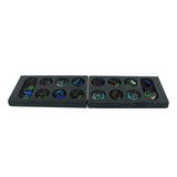 WE Games Folding Mancala - Solid Wood Board & Glass Stones