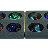 WE Games Folding Mancala - Solid Wood Board & Glass Stones