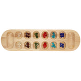 WE Games Mancala Board Game - 22 in., Solid Natural Wood Board and Glass Stones