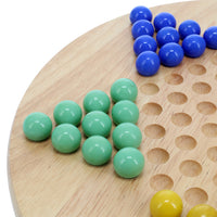WE Games Solid Wood Chinese Checkers Set with Glass Marbles - 11.5 Inch