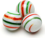 WE Games White Stripe Glass Marbles for Solitaire - Set of 33