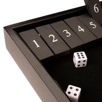 WE Games Shut The Box Game Wooden - 12 Number Flip Tiles with Black Stained Wooden Game Board - Large, 13.5 inches Board Games for Family Game Night, Family Games, Dice Table Games, Bar Games