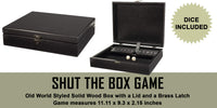 WE Games 12 Number Shut the Box Board Game in Natural Wood Box with Lid