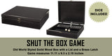 WE Games 12 Number Shut the Box Board Game in Natural Wood Box with Lid