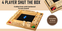 WE Games 4 Player Travel Shut The Box Board Game, 8.5 in.