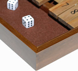 WE Games 9 Number Shut the Box Board Game with Walnut Stained Wood, 11 in.