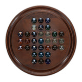 WE Games Marble Solitaire Game - Solid Maple Wood with Hand Blown Glass Marbles - 12 in. (Made in USA)