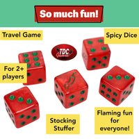 TDC Games Sriracha Dice Game - Flaming Fun for Everyone, Great for Party Favors, Family Games, Stocking Stuffer, Bar Games, Travel Games