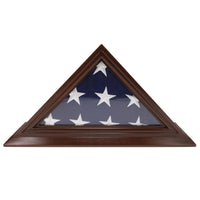 Solid Maple Memorial American Flag Display Case, Measures 26.25 x 13.25 x 3.625,  Made in USA