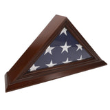Solid Maple Memorial American Flag Display Case, Measures 26.25 x 13.25 x 3.625,  Made in USA