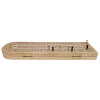 Pacific Shore Games Wooden Cribbage Board Game Set, Continuous 3 Track