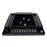 Pacific Shore Games 4 Player Shut the Box Dice Board Game with Black Stained Wood - 12 in.