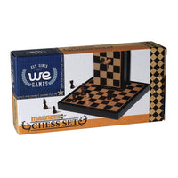 WE Games Travel Magnetic Folding Black Stained Wood Chess Set - 8 in.