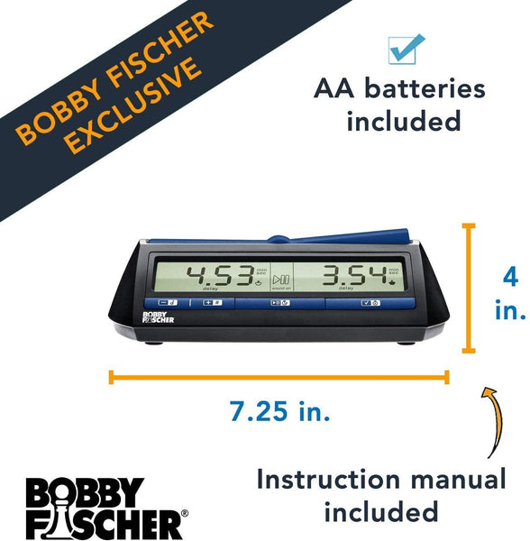 Bobby Fischer Digital Chess Clock/Timer - Powered by DGT – wood-expressions