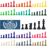 WE Games Color Bright Plastic Staunton Tournament Chess Pieces with 3.75 in. King - Half Chess Set of Chess Pieces Only, Gold