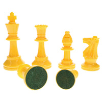 WE Games Color Bright Plastic Staunton Tournament Chess Pieces with 3.75 in. King - Half Chess Set of Chess Pieces Only, Yellow