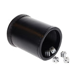 WE Games Large, Black Leather Dice Cup Set – 5 Dice & Cloth Carry Bag