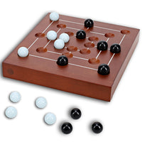 WE Games Nine Men's Morris Wooden Travel Game with Marbles - 5 inch Travel Size